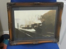 Vintage Photo of Early Steam Train in a Period decorative Frame