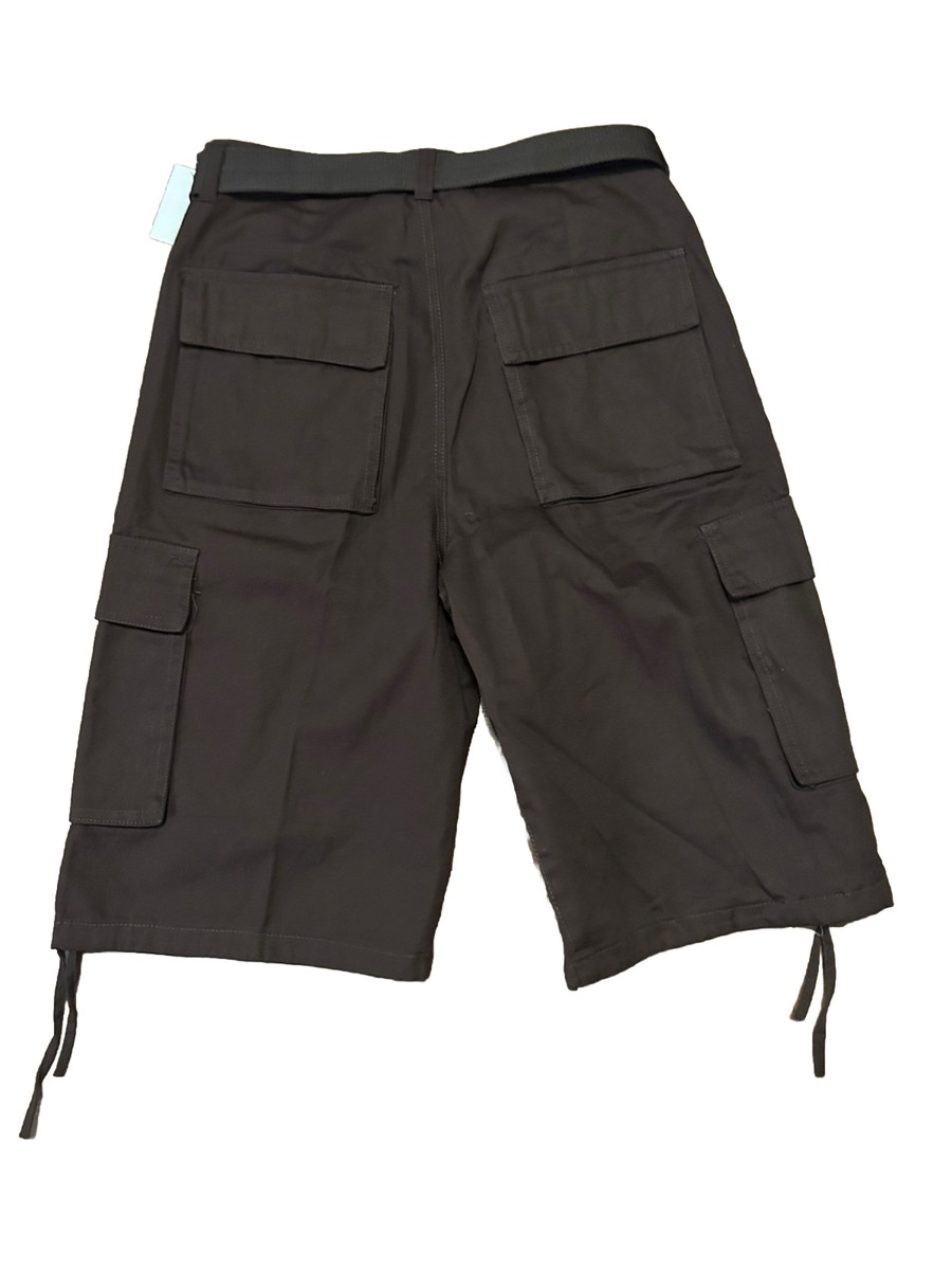 Lime Tree Brown Belted Cargo Flap Pockets Drawstring Hem Men