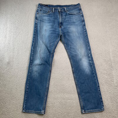 Levis 505 Jeans Mens 36x32 Blue Regular Straight American Workwear Medium Denim