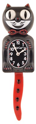 Kit-Cat Klock Red Skull  Swarovski Authorized Custom Edition Jeweled Clock