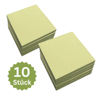 10 X Haftnotizen Notizzettel Klebezettel Notes 75X75Mm 100 Blatt Gelb