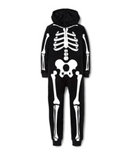 Boy's, Girl's Fleece Hooded Skeleton Pajama Costume Sleeper