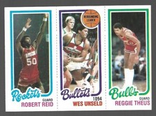 A 1980-81 Topps Basketball Robert Reid Wes Unseld Reggie Theus 110-243-50 NRMT