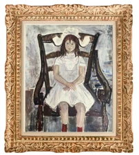 Edouard RIGHETTI (1924-2001) HST GRANDE PEINTURE SCENE D'ENFANT SIGNEE 1965