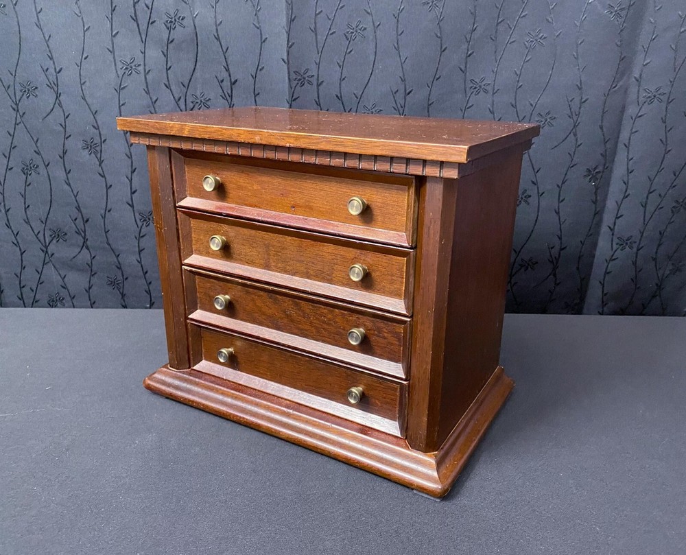 Vintage wooden chest Small drawers chest Jewelry chest Chest for small miniature