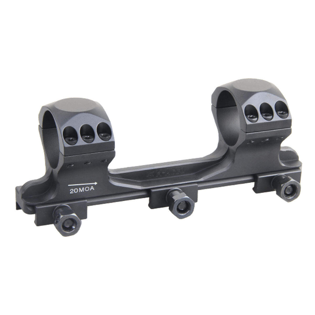Montage Lunette 30mm Haut Profil X-ACCU 20MOA en Aluminium Fixation Picatinny Noir