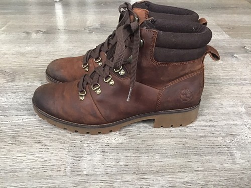 Timberland Womens Ellendale Hiking Boots Size 9.5 Leather A1R3D Brown Ankle Boot - Picture 4 of 11