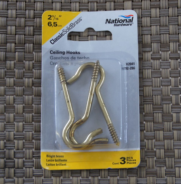 National N192 286 3pk 8 Brass Ceiling Hook For Sale Online Ebay