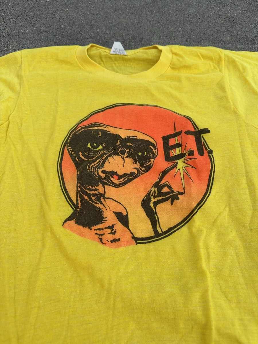 Vintage 1982 ET Movie Tee Shirt Small Yellow Screen Stars