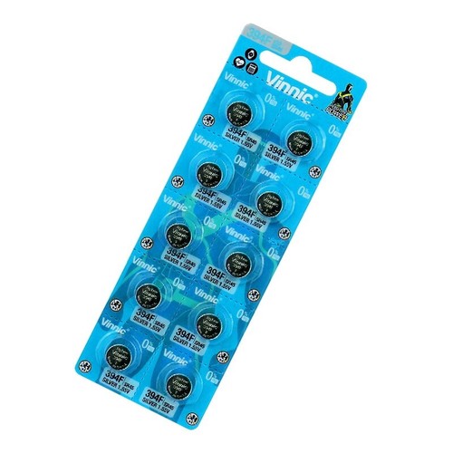 10 Vinnic 394F Button Batteries Silver Sr45 Coin Cell Watch Battery 10Bl 1.55V - Picture 2 of 5