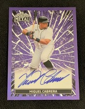 Miguel Cabrera 2026 Leaf Metal Baseball Purple Refractor On Card Auto #2/2