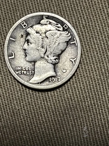 1917-D Mercury Dime-Very Fine Condition Tougher Date