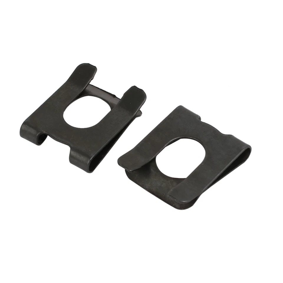 20pcs Fit 10mm Dia Bolt 65Mn Steel Spring U Clip Nut Black 22mm x 18mm Foto 3 de 4