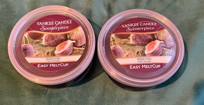 2 x Yankee Candle Melt Cups Wild Fig Scenterpiece Wachs Duftwärmer Neu Selten