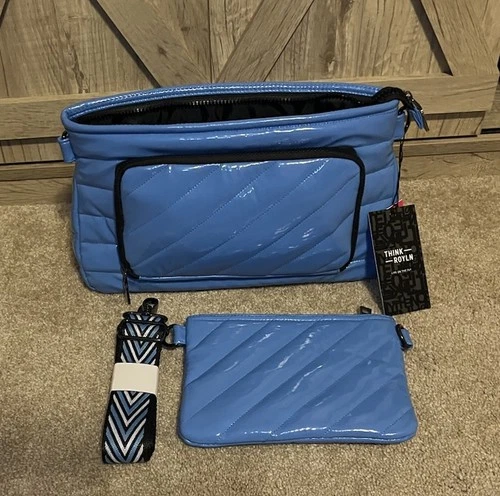 THINK ROLYN Blue Bank Street XL Crossbody Handbag With Pouch