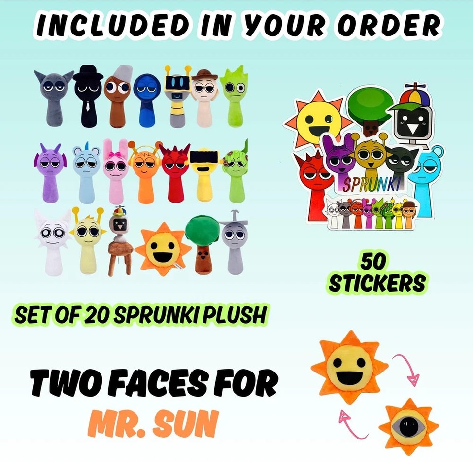 Sprunki Plush Toys Set – Phase 1 Soft Stuffed Characters, Adorable ...