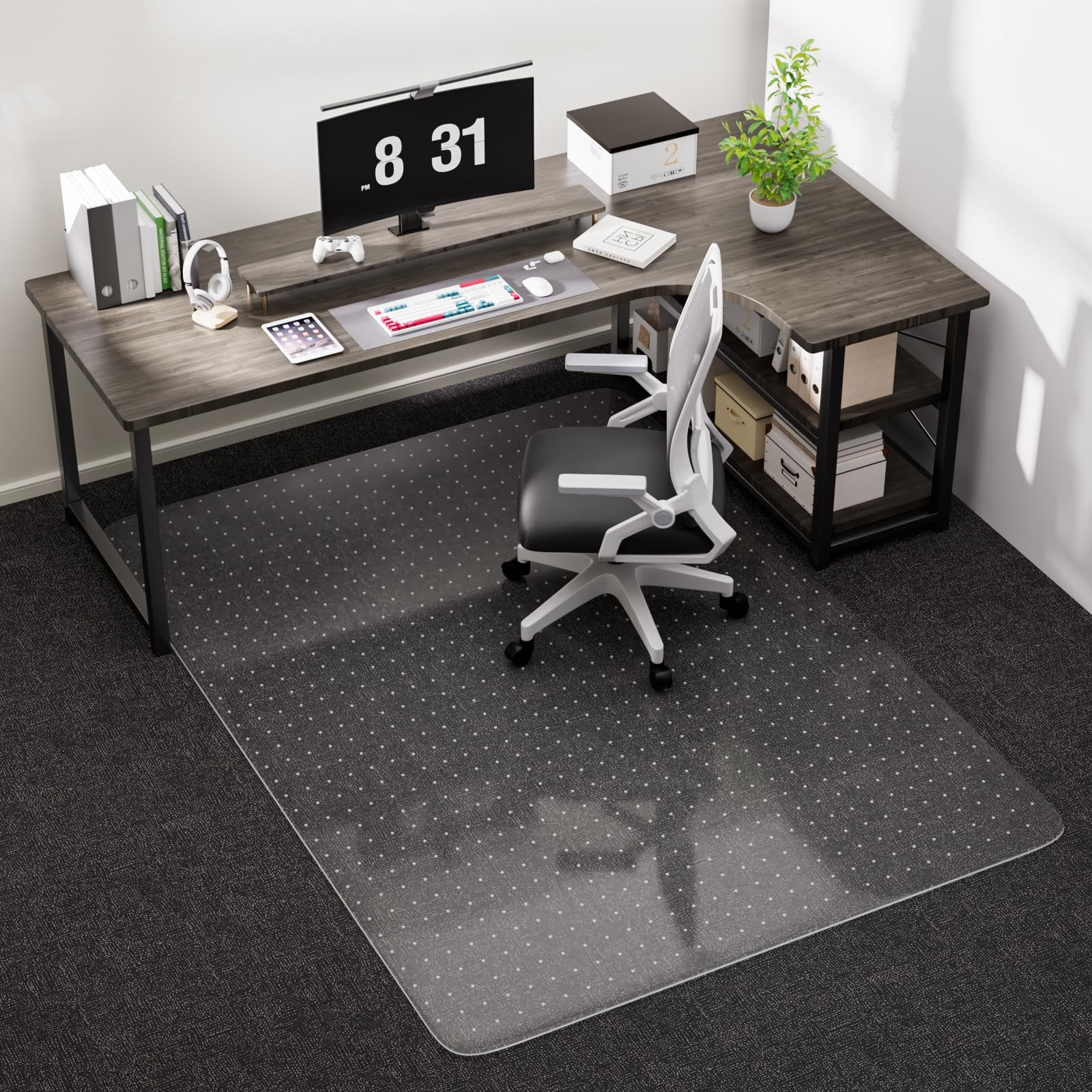 Office Chair Mat for Low Pile Carpet with Lip, 48