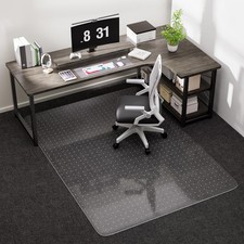 Office Chair Mat for Low Pile Carpet with Lip, 48" x 60" Clear Plastic Floor ...