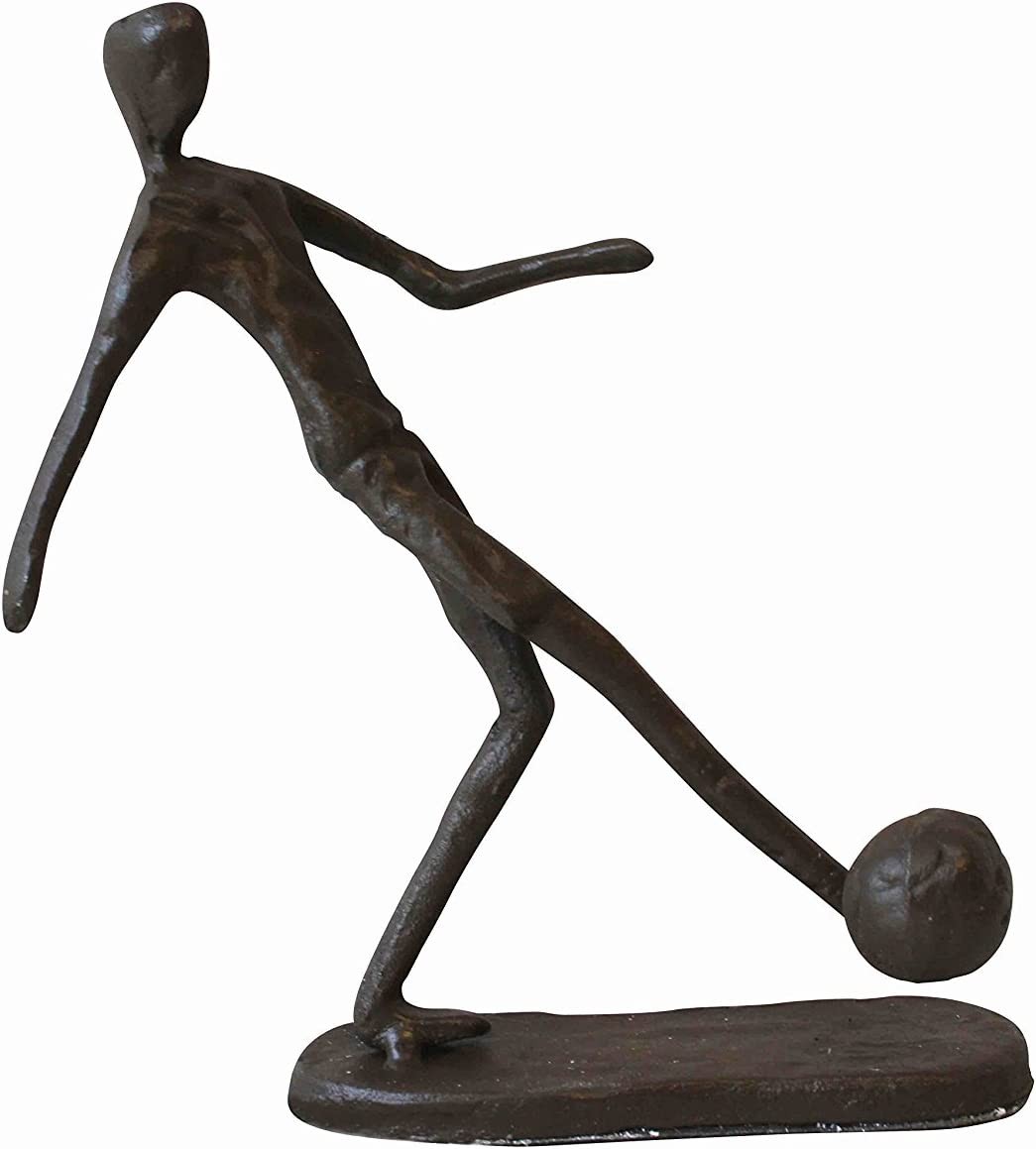Cast Iron Footballer Sculpture Ornament