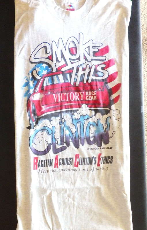 Vintage Smoke This Clinton-Keep Government Out Of Racing-Political T-Shirt-NEW