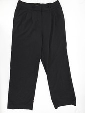 Quince Pants Womens 12 Black Pleated Italian Wool Trouser Elastic Waist Lined