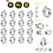 16 Pack Stainless Steel Hose Clamps - Adjustable 1/2'' to 1-1/4'' 14mm-31mm W...