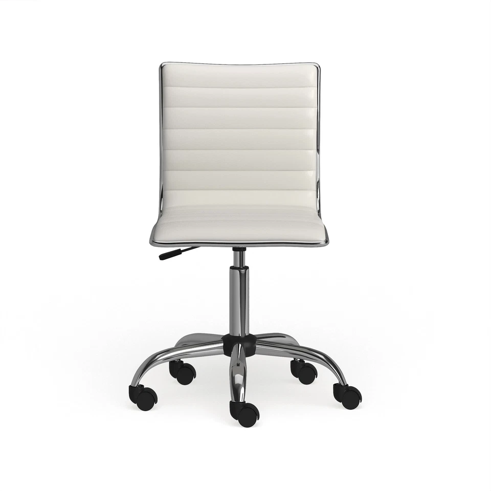 Carson Carrington Lund Modern Chrome Office Chair White - Image 3 of 4