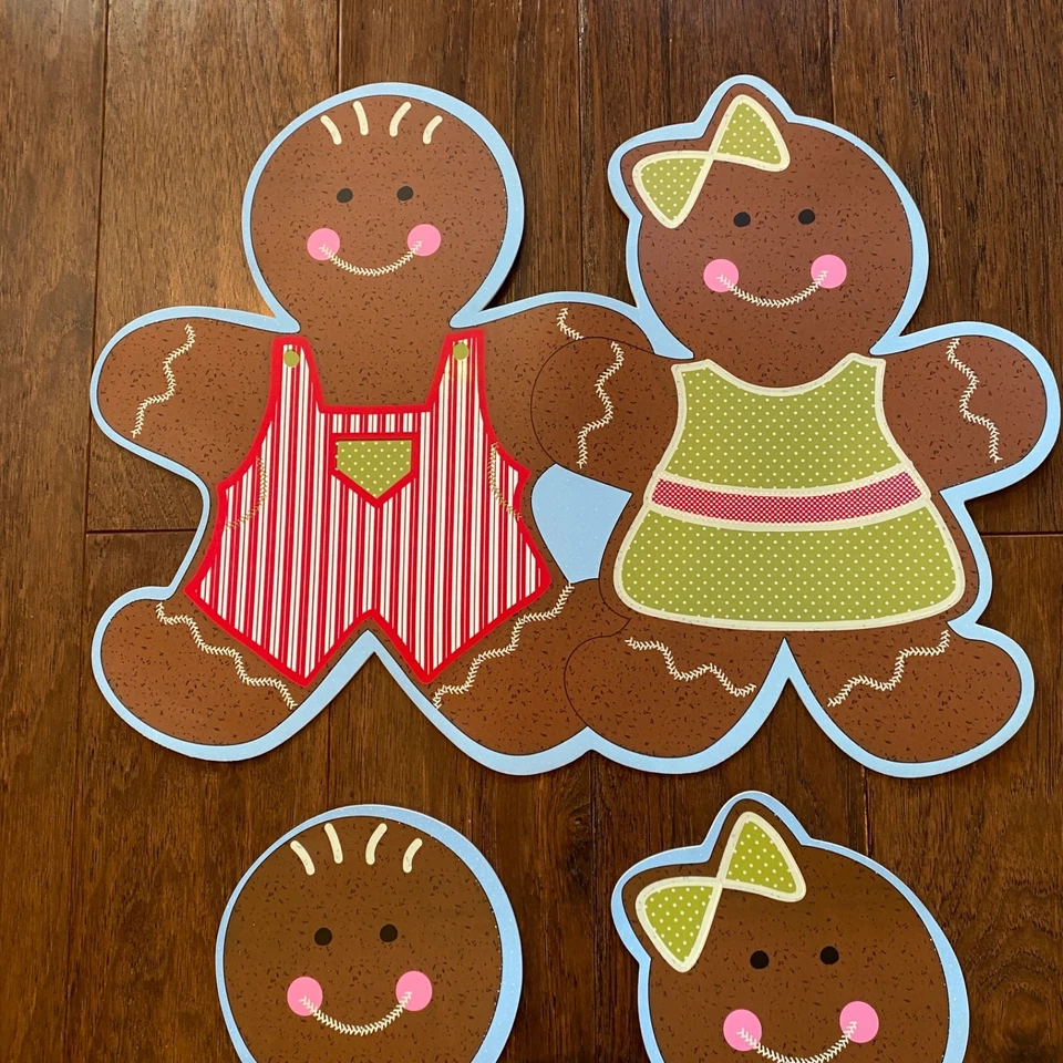 Manteles individuales de pan de jengibre para niños y niñas | Decoración de mesa de Navidad | Juego de cocina navideña Foto 4 de 4