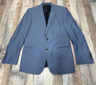 Boss Hugo Boss Sport Coat Blazer Mens 36S Blue Silk Wool Two Button Summer