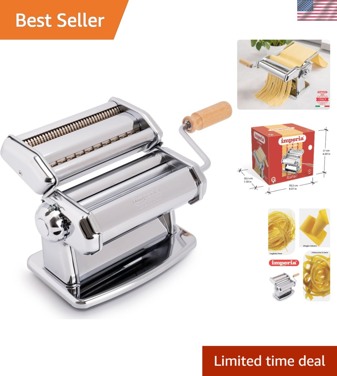 Imperia Ipasta Classic Line Pasta Maker - 100% Made in Italy