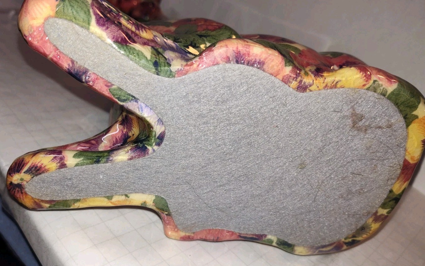 Giraffe Vintage With Pansy's Floral Porcelain Patchwork Statue Figurine 16” Tall