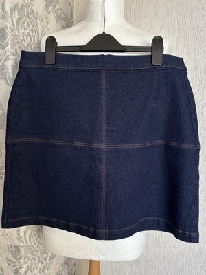 UK 14 Matalan Dark Wash  Blue Denim Short/Mini Skirt BNWOT RRP £14