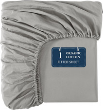 100 Organic Cotton Twin XL Size Fitted Sheet Only 39"X80" - Super Soft 100 C