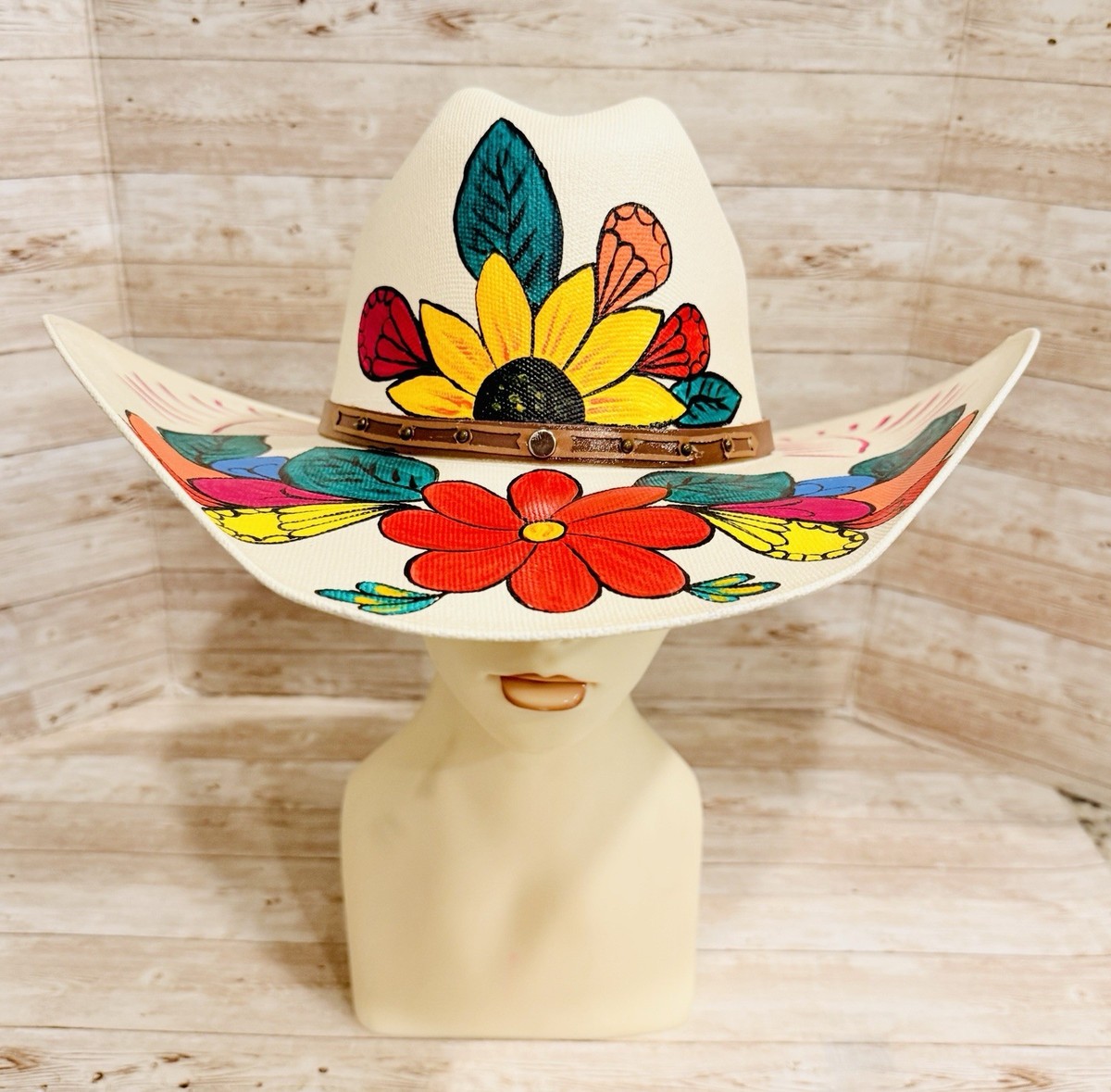 Hand Painted Mexican Cowboy Hat Sombrero Vaquero Pintado  display picture 3