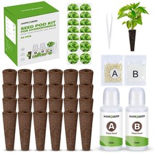 52PCS Hydroponics Pods Kit: Compatible with Aerogarden, Includes 24 Grow Sponges 0.47 per gallon