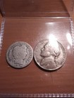 1914 Barber Dime and a 1943-P Silver Nickel. Below Melt Value — photo 1