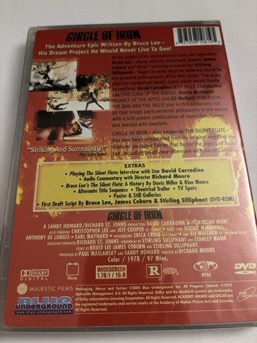 Circle of Iron New Sealed DVD Blue Underground - Imagen 2 de 2