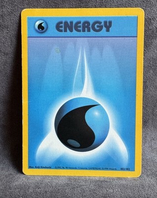 Water Energy 102/102 Base Set Regular Pokemon TCG Heavily Played