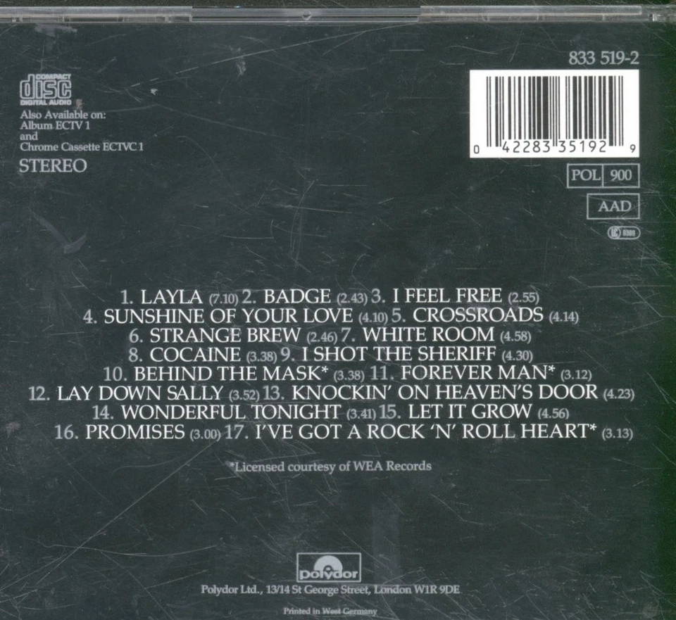 Eric Clapton Cream Von Eric Clapton CD Europa Polydor 1987 8335192 - Bild 2 von 3