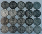 1938-D Walking Liberty Half Dollar 20-Coin Roll Circulated 90% Silver