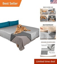 Plush Waterproof Pet Blanket 82x82 - Reversible, Sandproof  Tear-Resistant