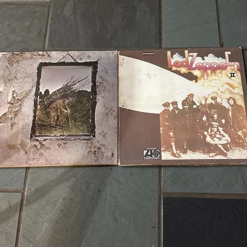 Lot of (2) LED ZEPPELIN LP records: ONE (1, I) & TWO (2, II) -