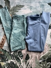 Athleta Girl High Rise Chit Chat Tight Legging Lot XL 14 Two Pairs Blue  Print
