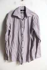 Next Mens Pinstripe Slim Formal Shirt - Size 16   h7 