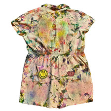 Universal Thread Angel Wings Romper Sz L UpCycled TieDyed Patched Boho ArtWear