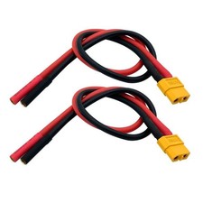 XT60 to 4mm Banana Bullet Connector Adapter Cable 12AWG 30cm for iSDT Charger