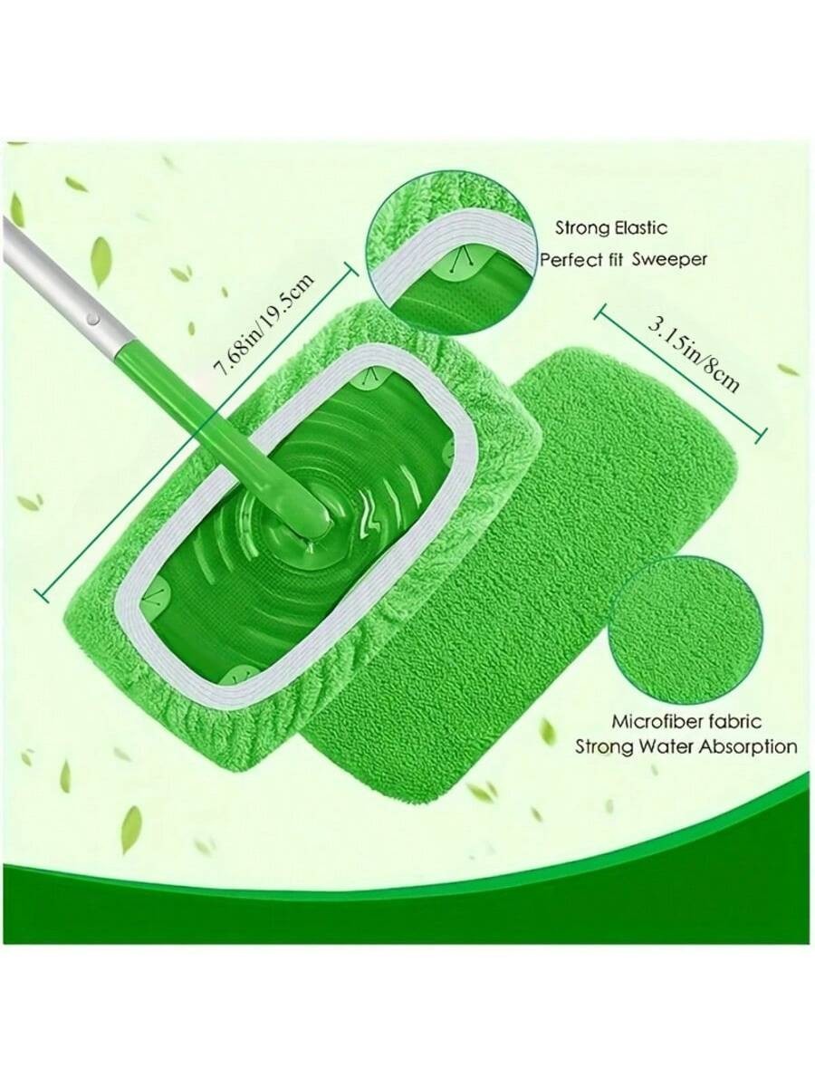 3/6/12 PCS Microfiber Mop Replacement Pads- Washable & Durable Flat Mop Covers