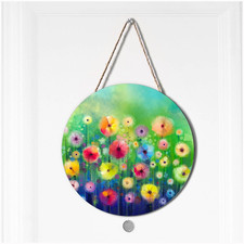 Welcome Sign for Front Door Abstract Floral, Farmhouse Welcome Signs Kitchen Hom