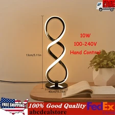 Desktop Corded Bedside Lamp, LED Table Lamp for Bedroom Spiral Table Lamp