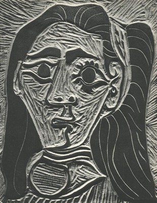 PABLO PICASSO Visage 12.25'' x 9.5'' Offset Lithograph 1971 Cubism Pablo Picasso,